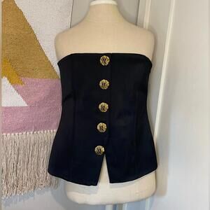 NWT- ZARA- Bodice Top in Black- Women's Large